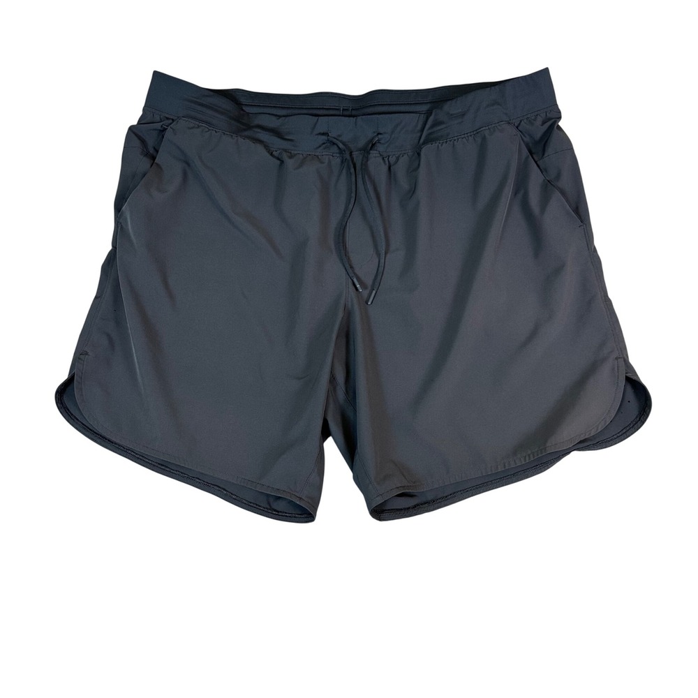 Athletic Works Mens Black Performance Running Shorts 2XL 44-46 Drawstring Pocket